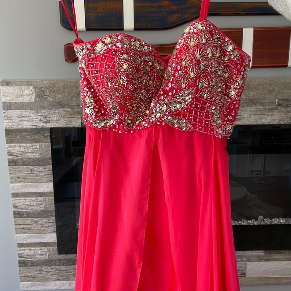 Pink and orange prom/grad dress with train - Picture 5 of 15
